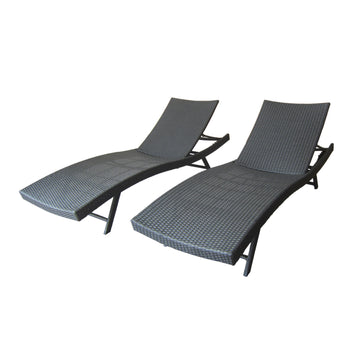 Kauai Pe Wicker Chaise Grey Rattan