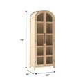 Modern 5 Shelf Arched Tall Bookcase With Glass Doors Oak Oak Mdf Mdf