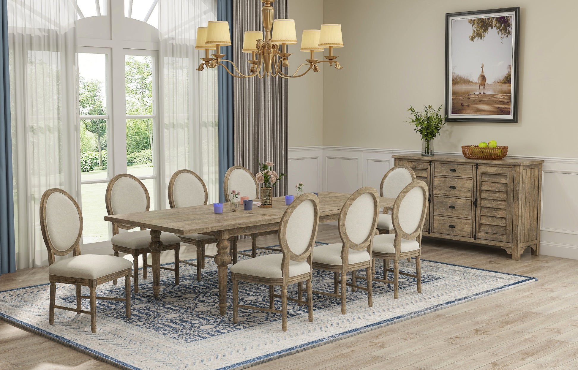 Ludin Taupe Butterfly Leaf Dining Table Taupe Engineered Wood