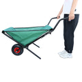 Collapsible Wheelbarrow 176 Lbs Folding Yard Garden Wheelbarrow Foldable Lightweight Gardening Heavy Duty Oxford Cloth Green Lawn Cart For Grass, Leaf, Garden Supplies, 10