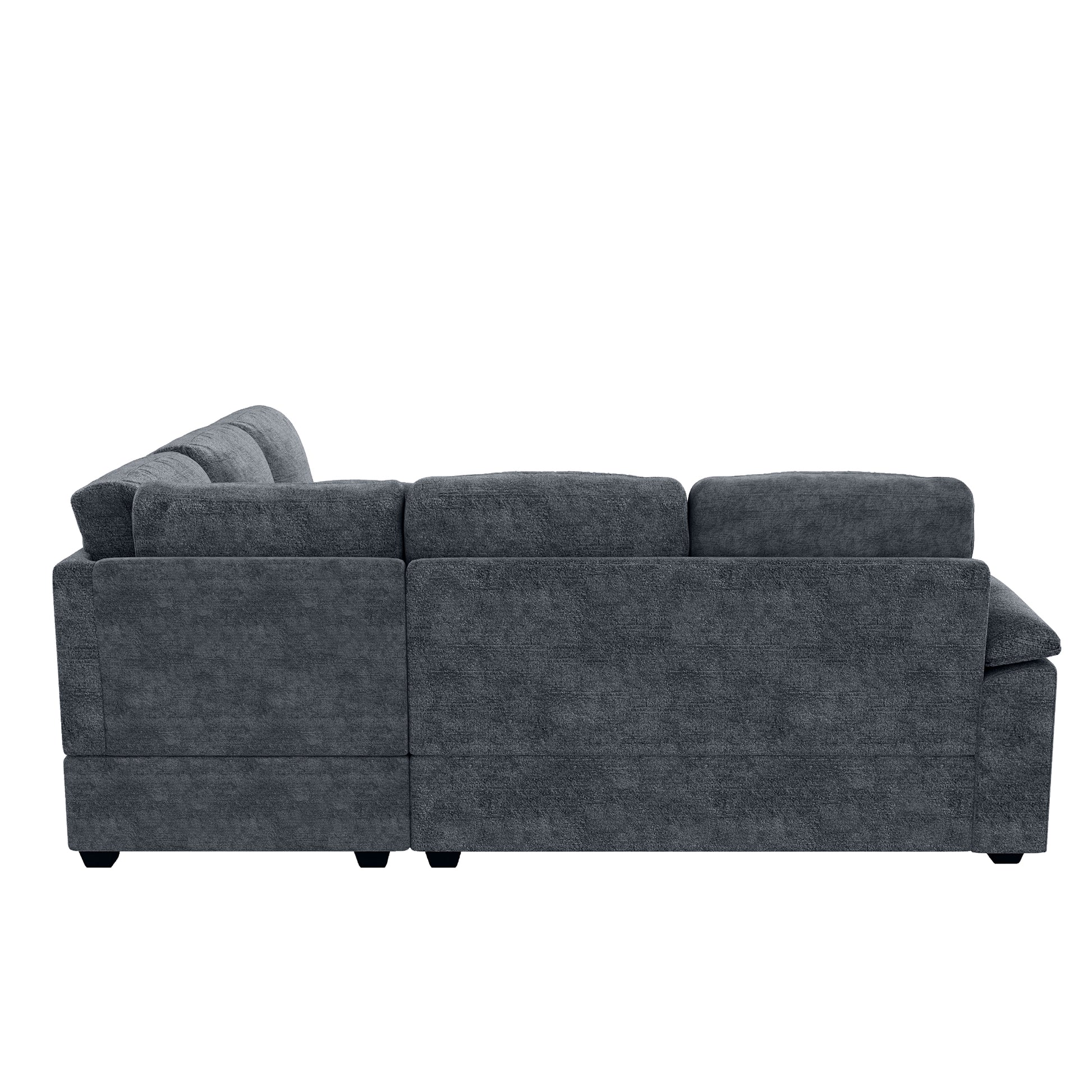 84*84" Modern Velvet Sectional Sofa Set,Large U Shaped Upholstered Corner Couch With Ottoman,Armrest Pillow,6 Seat Indoor Furniture For Living Room,Apartment,Office,2 Colors Gray Velvet 6 Seat