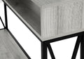 Accent Table, Console, Entryway, Narrow, Sofa, Living Room, Bedroom, Grey Laminate, Black Metal, Contemporary, Modern Grey Metal