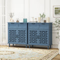 2 Door 2 Drawer Cabinet, American Furniture, Suitable For Bedroom, Living Room, Study Blue Mdf