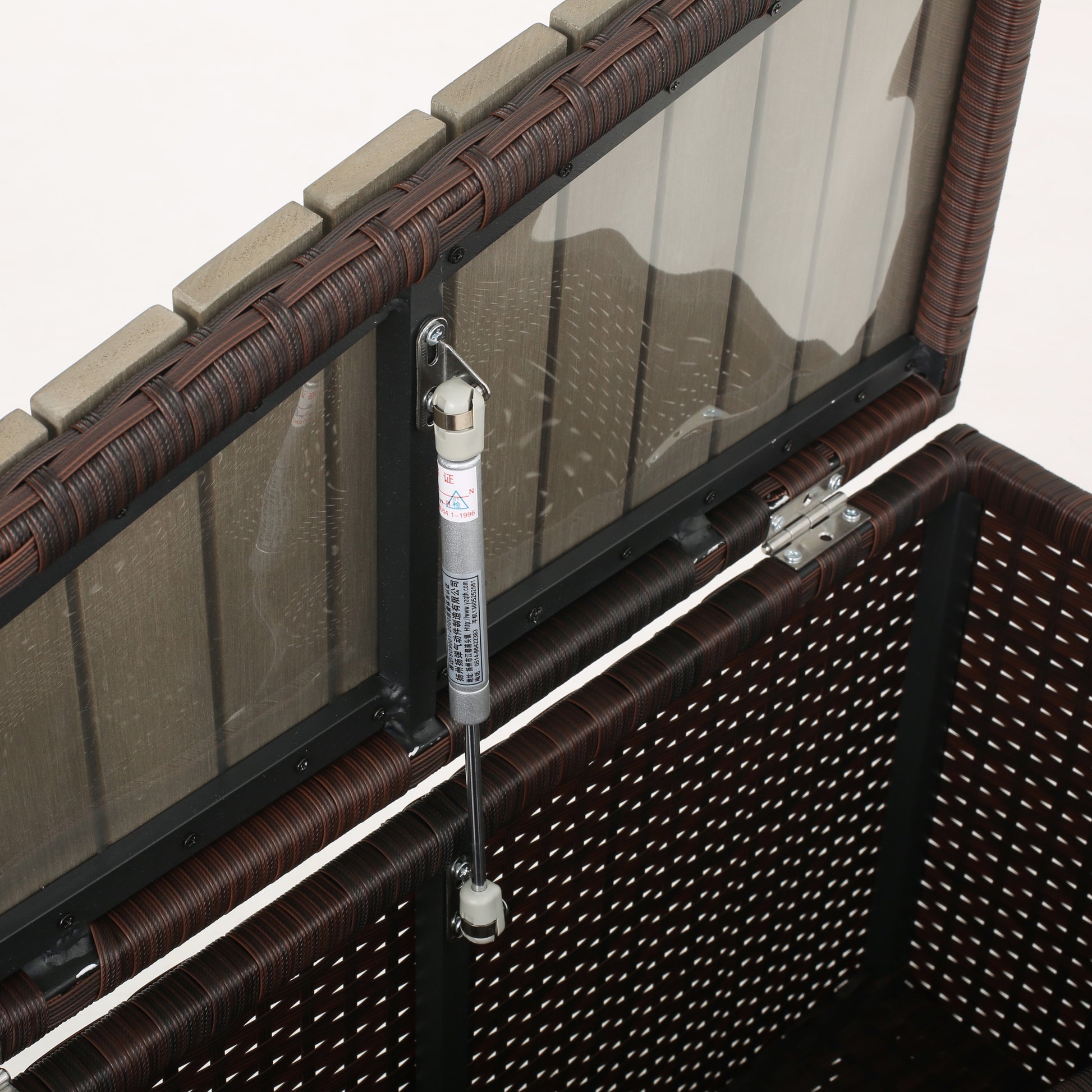 Madras Faux Wood Accent Table Brown Aluminium