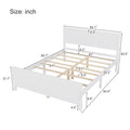 Wood Platform Bed Frame With Headboard, Mattress Foundation With Wood Slat Support, No Box Spring Needed, Queen Size, White Box Spring Not Required Queen White Wood Solid Wood Mdf