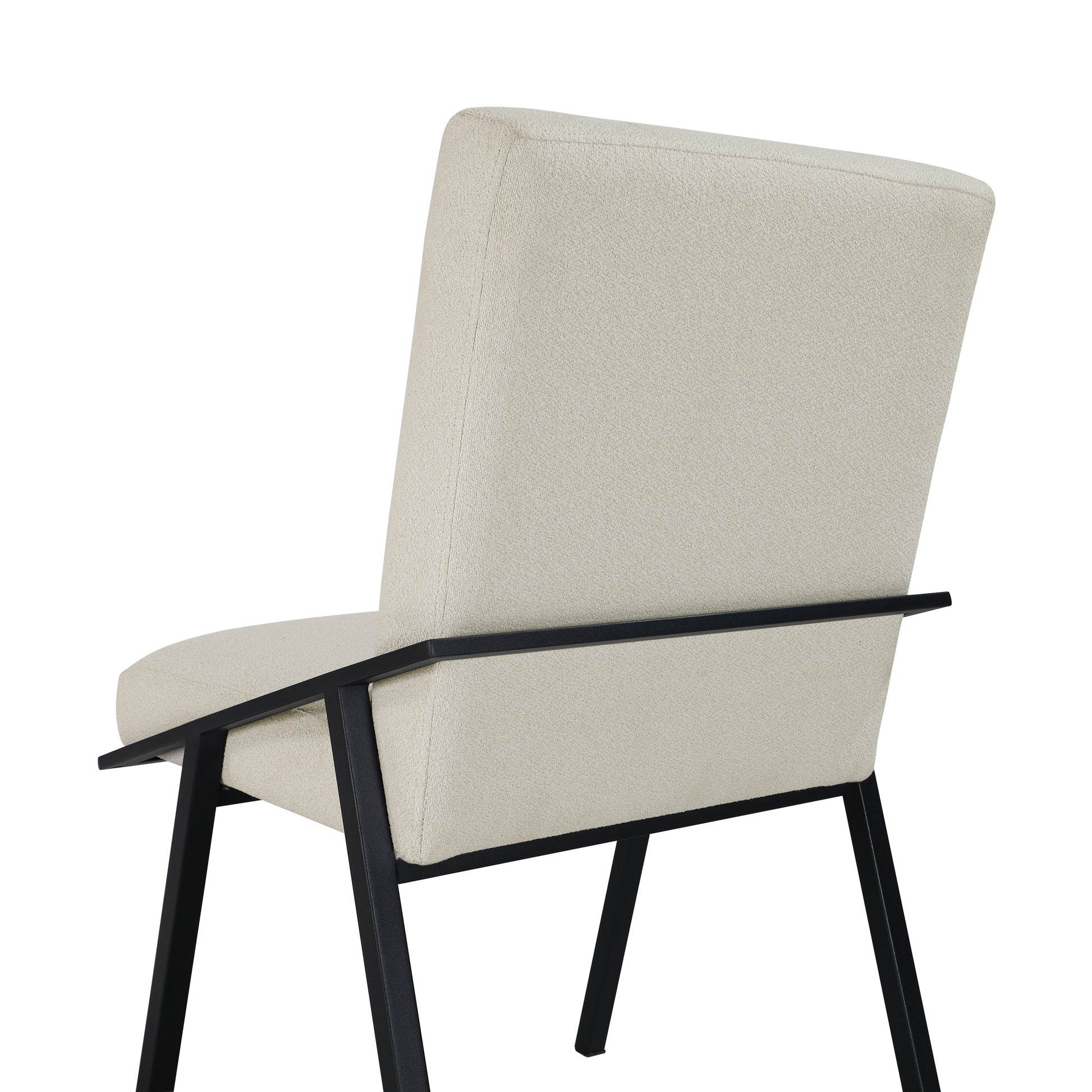 Black Metal Base Contemporary Side Chairs Set Of 2Pc, Cream Fabric Upholstered Dining Furniture Black Cream Dining Room Contemporary,Modern Side Chair Set Of 2 Metal