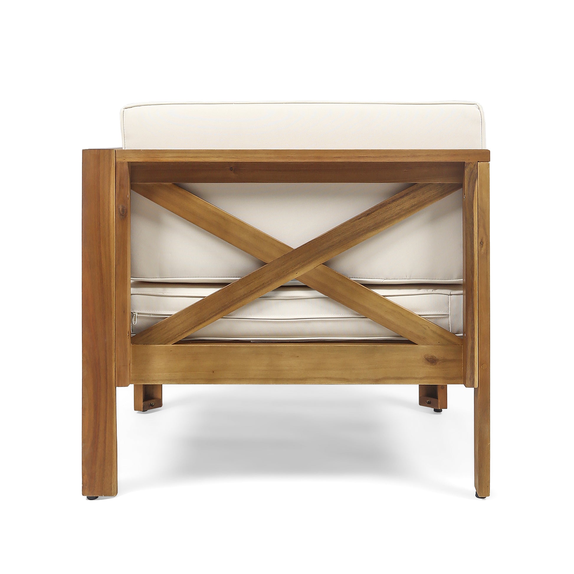 Alcove Lshape Sofa Set, Beige Beige Seats 4 Acacia Wood