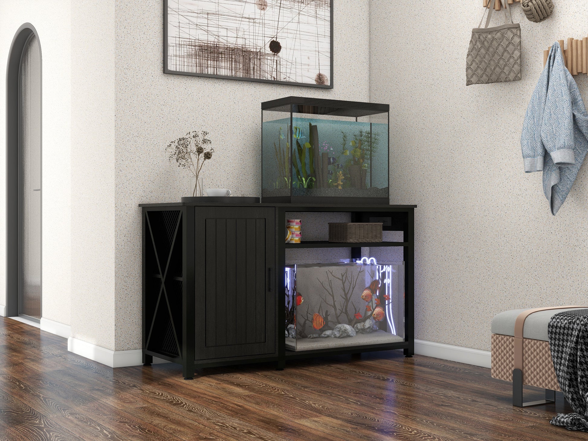 Heavy Duty 55 75 Gallon Aquarium Stand With Power Outlets, Cabinet For Heavy Duty 55 75 Gallon Aquarium Stand With Power Outlets, Cabinet For