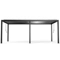 8640E Louver Pergola 10X19Ft Aluminum Frame & Steel Louvers Black Garden & Outdoor High Wind Resistant Gazebos Aluminum