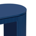 Curved Design Console Table With Unique Vertical Stripe Design ,Suitable For Living Room,Study And Entrance Navy Mdf