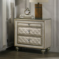 Beige 2 Drawer Nightstand Beige 2 Drawers Bedroom Rectangle Felt Lined Drawers Wood Fabric