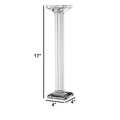 17 Inch Tall Pillar Candle Holder, Glass, Classic Clean Lined Finish, Clear Clear Glass