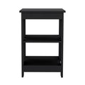 Taylor End Table, Side Table, Nightstand, 3 Tier Storage Shelf, Sofa Table For Small Space Black Primary Living Space Rectangle Modern Shelf Particle Board Engineered Wood