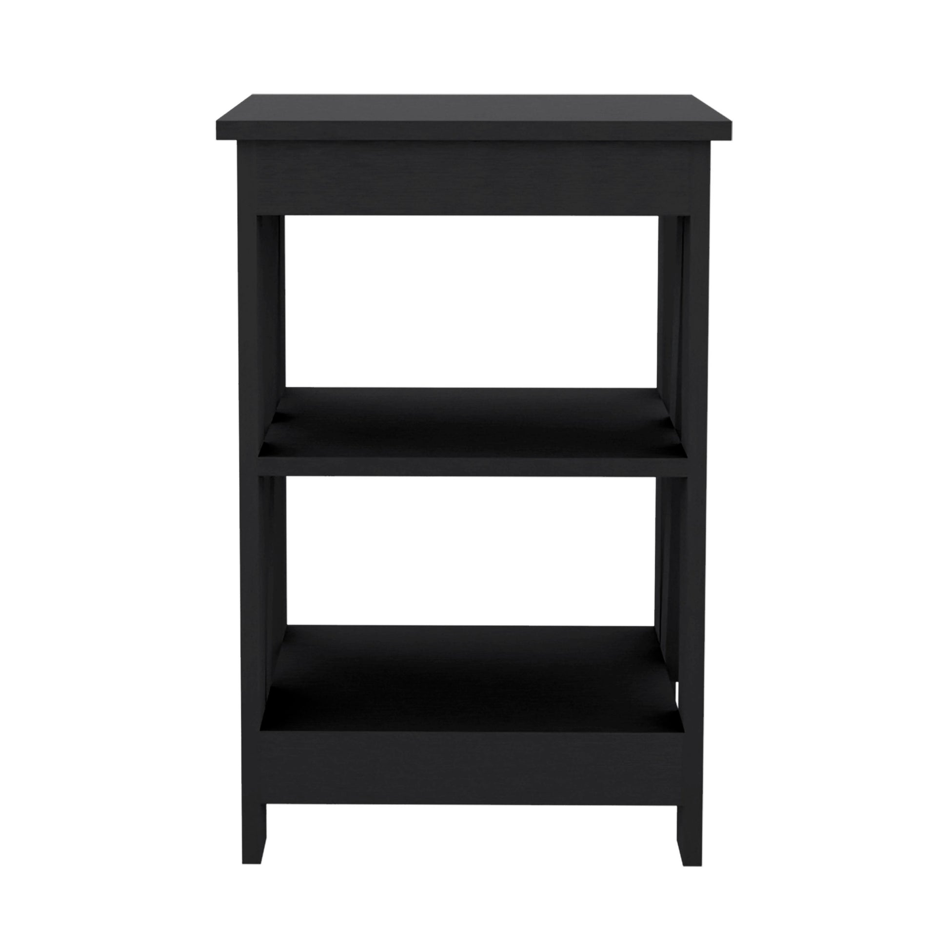 Taylor End Table, Side Table, Nightstand, 3 Tier Storage Shelf, Sofa Table For Small Space Black Primary Living Space Rectangle Modern Shelf Particle Board Engineered Wood