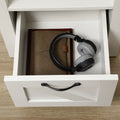Homcom Farmhouse Side Table With Storage For Living Room White White Particle Board