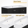 36 Inch Modern Bathroom Vanity With Usb Charging, Two Doors And Three Drawers Bathroom Storage Vanity Cabinet, Small Bathroom Vanity Cabinet With Single Sinkblack Faucets Not Included Black Bathroom Modern Solid Wood Mdf Resin