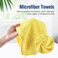 Microfiber Towel, Absorbent, Suitable For Car Cleaning, Kitchen, Glass Scrubbing, Etc., 16*16 Inches, 18 Packs Yellow Microfiber