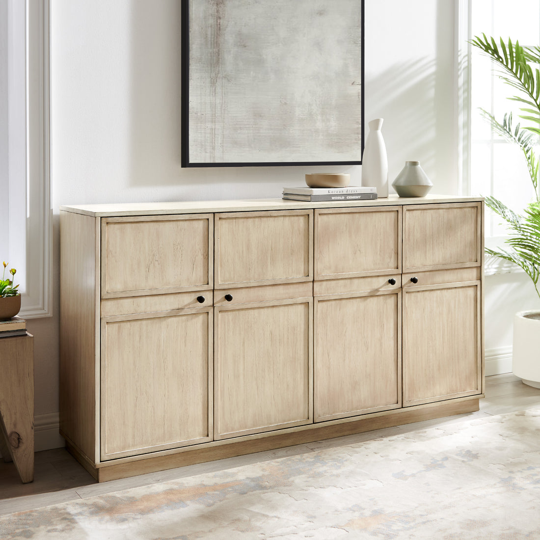 Classic Framed 4 Door Sideboard Birch - Light