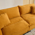 Corduroy Sofa Sleeper Couch Loveseat Sofa With Pillows Comfy Upholstered Deep Seat Sofa For Bedroom,Living Room,Apartment,Office,Dorm Yellow Corduroy Yellow Foam Upholstered 2 Seat