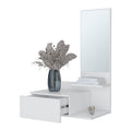 Elgin Floating Vanity With Included Mirror, White White Bedroom Ultra Modern Particle Board Melamine