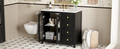 36 Inch Bathroom Vanity With Two Soft Close Doors, Adjustable Shelves And Three Soft Close Drawers Black Bathroom Solid Wood Mdf