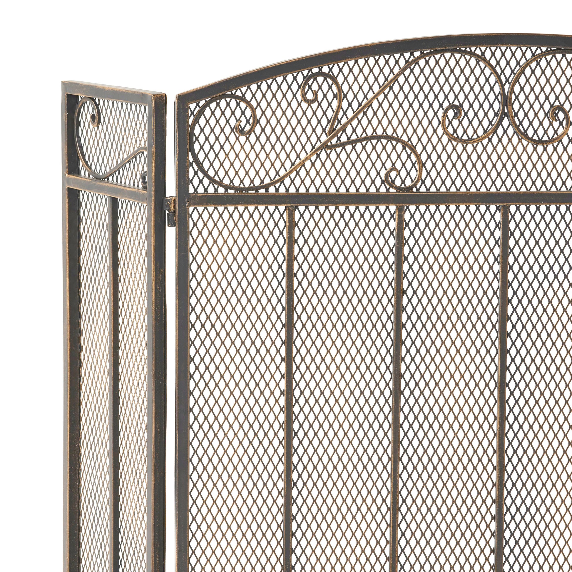 Fire Screen Black Gold Iron