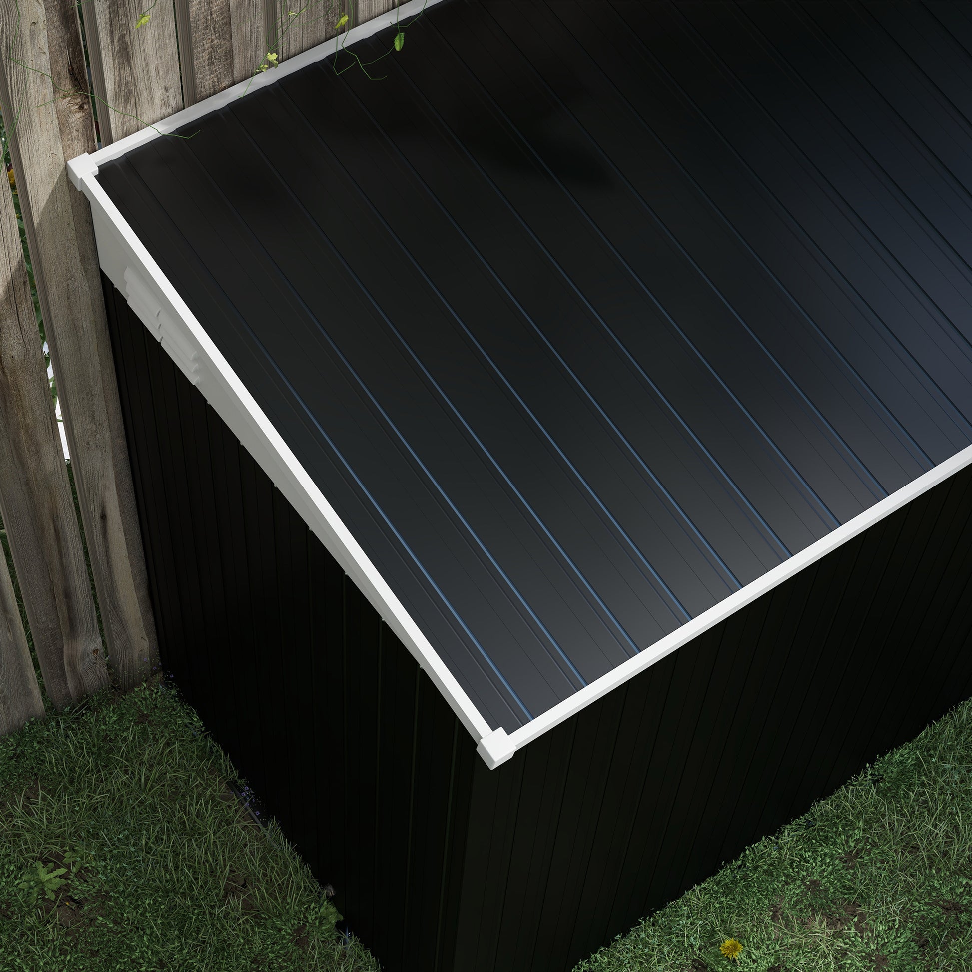 Outsunny 4' X 6' Metal Outdoor Storage Shed, Lean To Storage Shed, Garden Tool Storage House With Lockable Door And 2 Air Vents For Backyard, Patio, Lawn, Dark Gray Gray Steel