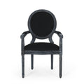 Dining Chair Mp2 Set Of 2 Black Wood Fabric