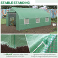 Outsunny 11.5' X 10' X 7' Walk In Greenhouse, Tunnel Green House With Zippered Mesh Door And 6 Mesh Windows, Gardening Plant Hot House With Galvanized Steel Frame, Green Green Steel