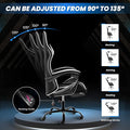 Gaming Chair, Computer Chair With Footrest, Height Adjustable & 90 135 Tilt Function, Swivel Recliner Ergonomic Racing Style Video Game Chair With Lumbar Support Black White White Black Leather