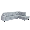 109.2''L Shaped Modular Sectional Sofa With Removable Back Cushions And 2 Pillows, Suitable For Living Rooms, Offices, And Apartments Light Gray Polyester 5 Seat