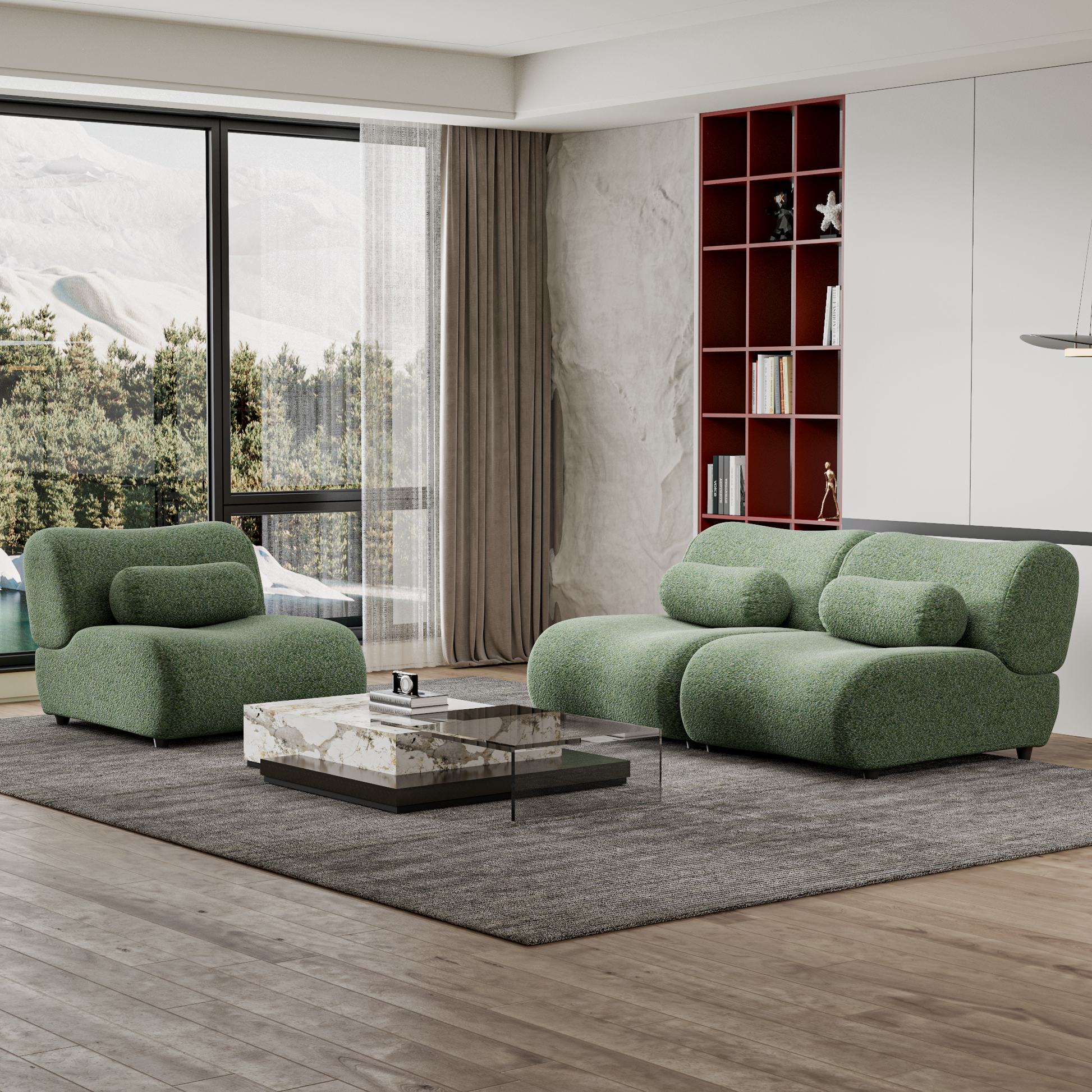 Elegant Green Chenille Fabric Sofa 3 Piece Modular Sectional With Cozy Recline & Unique Design Ideal For Modern Living Rooms Gold Black,Green Chenille 3 Seat