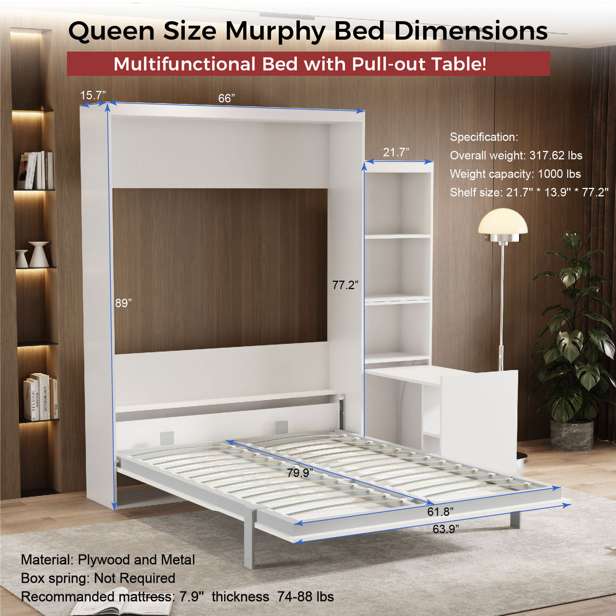Queen Murphy Bed With Table