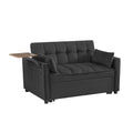 Black Velvet Loveseat Sofa Bed Black Wood Tufted Back Square Arms Foam Velvet 2 Seat