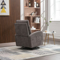 Jiada Upholstered Swivel Glider.Rocking Chair For Nursery In Dark Grey.Modern Style One Left Bag Dark Gray Primary Living Space Foam Linen