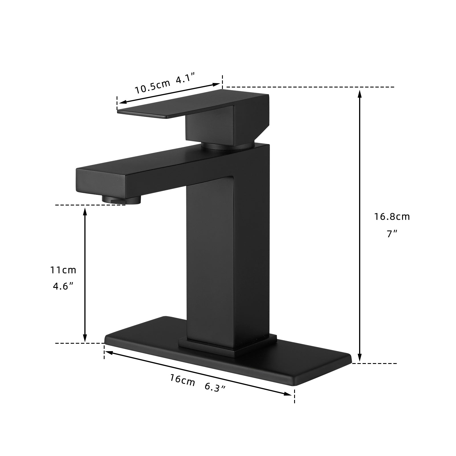 Sink Faucet With Deck Plate Waterfall Black With Pop Up Drain And Supply Lines Bathroom Faucets For Sink 1 Hole One Handle Faucets Vanity Bath Mixer Tap Bathroom Joystick Geometric One Black Side Sprayer Deck Mounted Cartridge Valve Single Hole Faucets