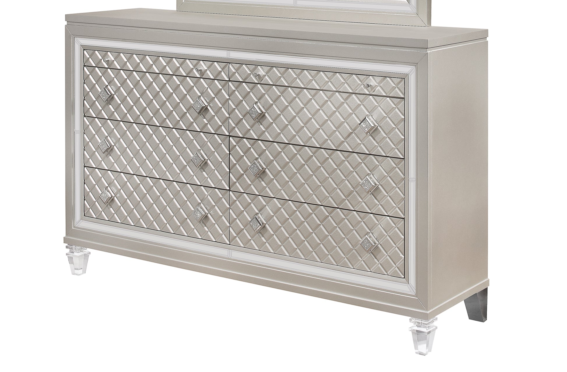 Cross Glam Champagne Dresser Champagne Solid Wood Mdf