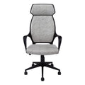 Office Chair, Adjustable Height, Swivel, Ergonomic, Armrests, Computer Desk, Work, Grey Fabric, Black Metal, Contemporary, Modern Grey Foam Polyester