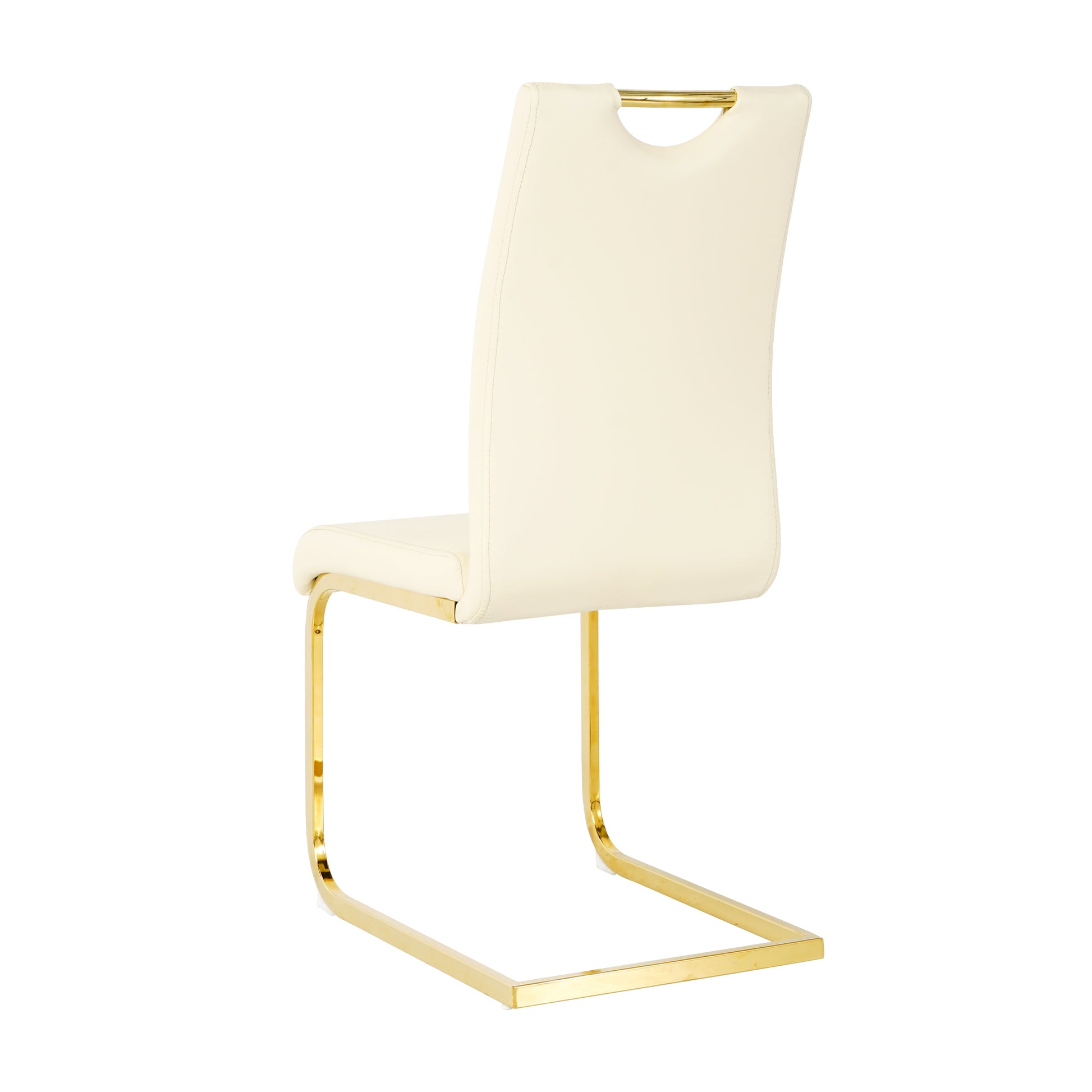 Modern Light Yellow Pu Dining Chair Living Room Chair Upholstered Chair, Gold Metal Chair Leg Design, Kitchen, Living Room, Bedroom, Dining Room Side Chair Set Of 4 Light Yellow Metal