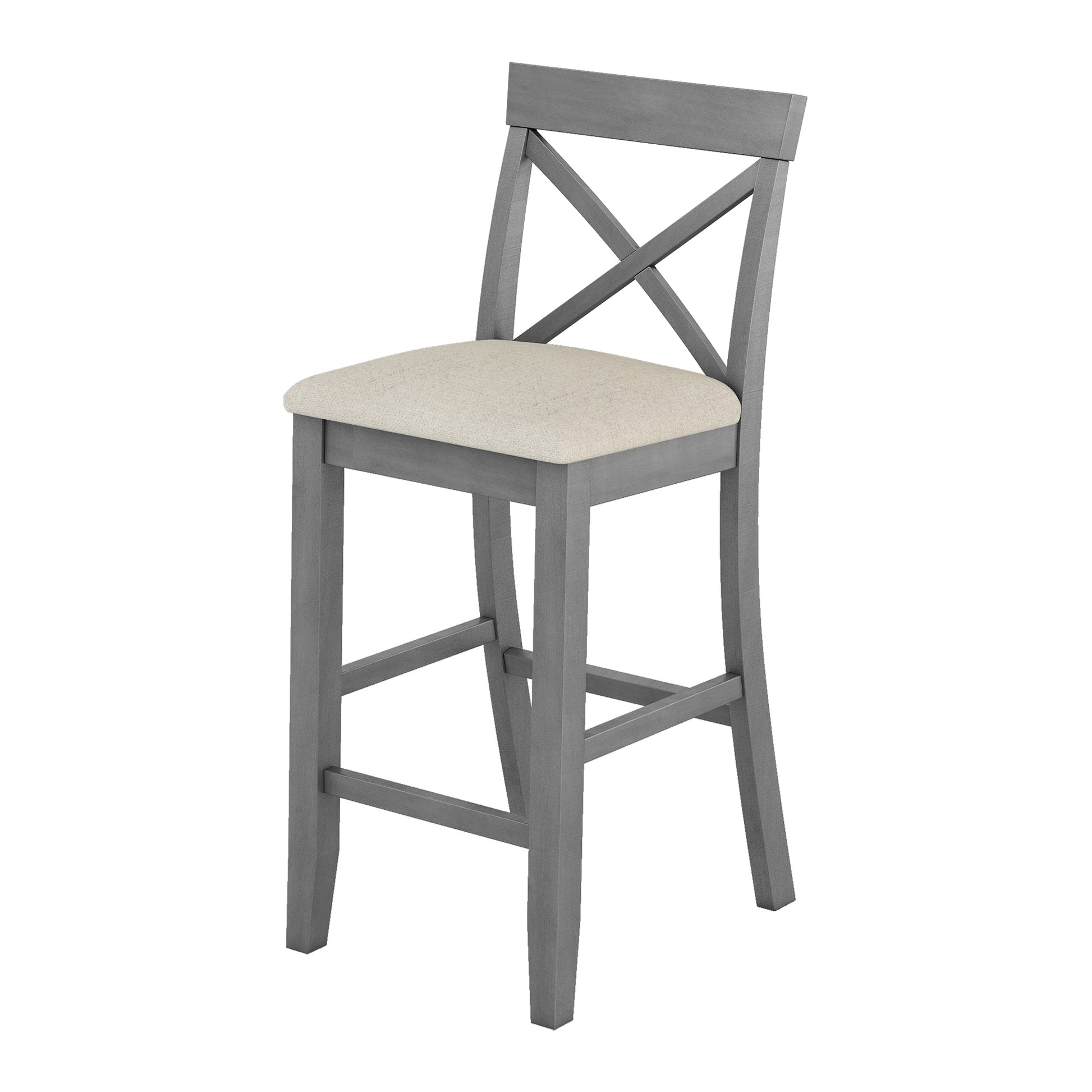 Farmhouse 48"Rectangular Wood Bar Height Dining Set Kitchen Breakfast Nook With 2 Chairs For Small Places,Gray Gray Wood Dining Room Solid Wood Acacia Rectangular Dining Table With Chair Upholstered Chair Wood Gray Solid Back Seats 2 48 Inches Farmhouse