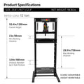 Hydraulic 12 Ton H Frame Garage Floor Adjustable Shop Press With Plates, 12T, Black Black Steel