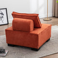 Coolmore Modern Upholstered Chair Leisure Sofa Lazy Sofa Plastic Legs And Pillow Removable Armless Accent Chair For Living Room,Bedroom,Office Orange Linen Orange Foam Linen
