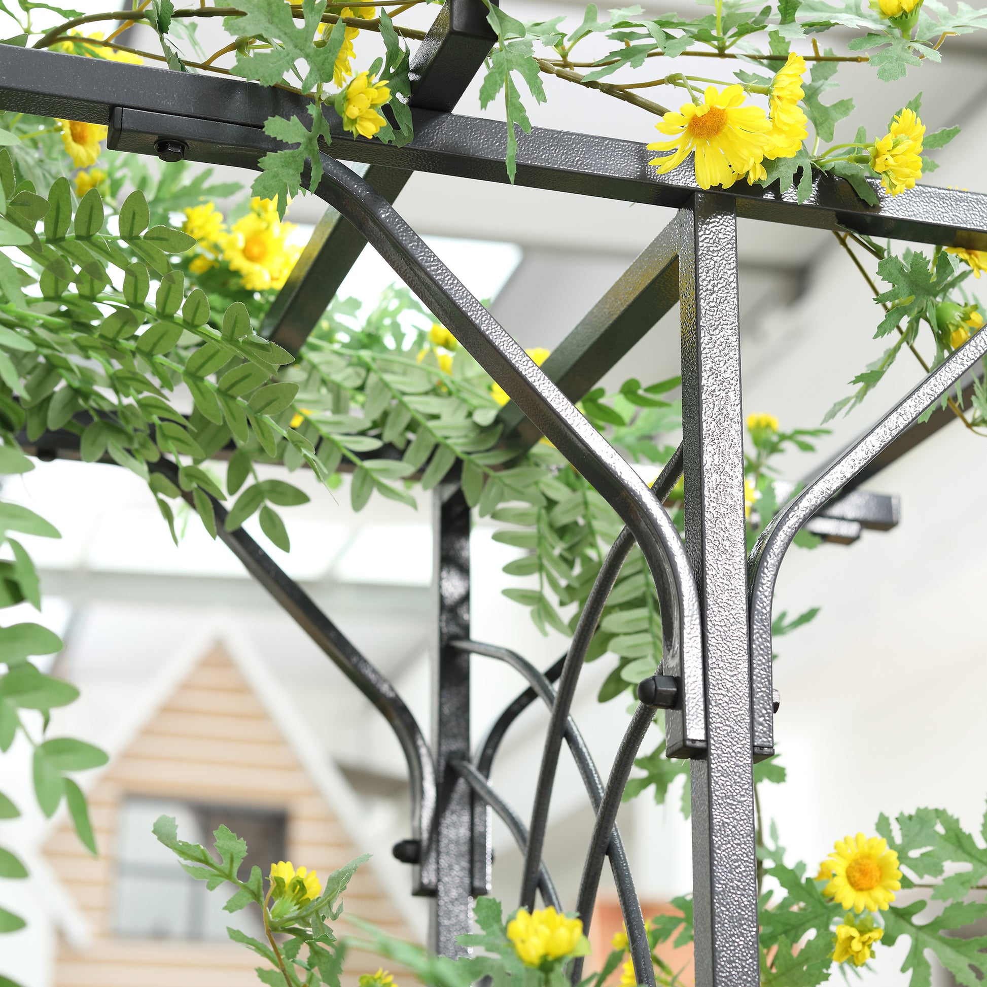 steel plant trellis Outsunny 82'' Decorative Metal Garden Trellis Arch With Durable Steel