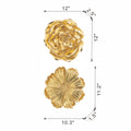 S 2 Gold Rose Hanging Wall Accents Gold Resin