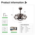 Best Sells Modern Enclosed Ceiling Fan Indoor With Remote Control And Bladeless Rust Red Industrial Ceiling Fan Light Kit Matte Black Abs Metal