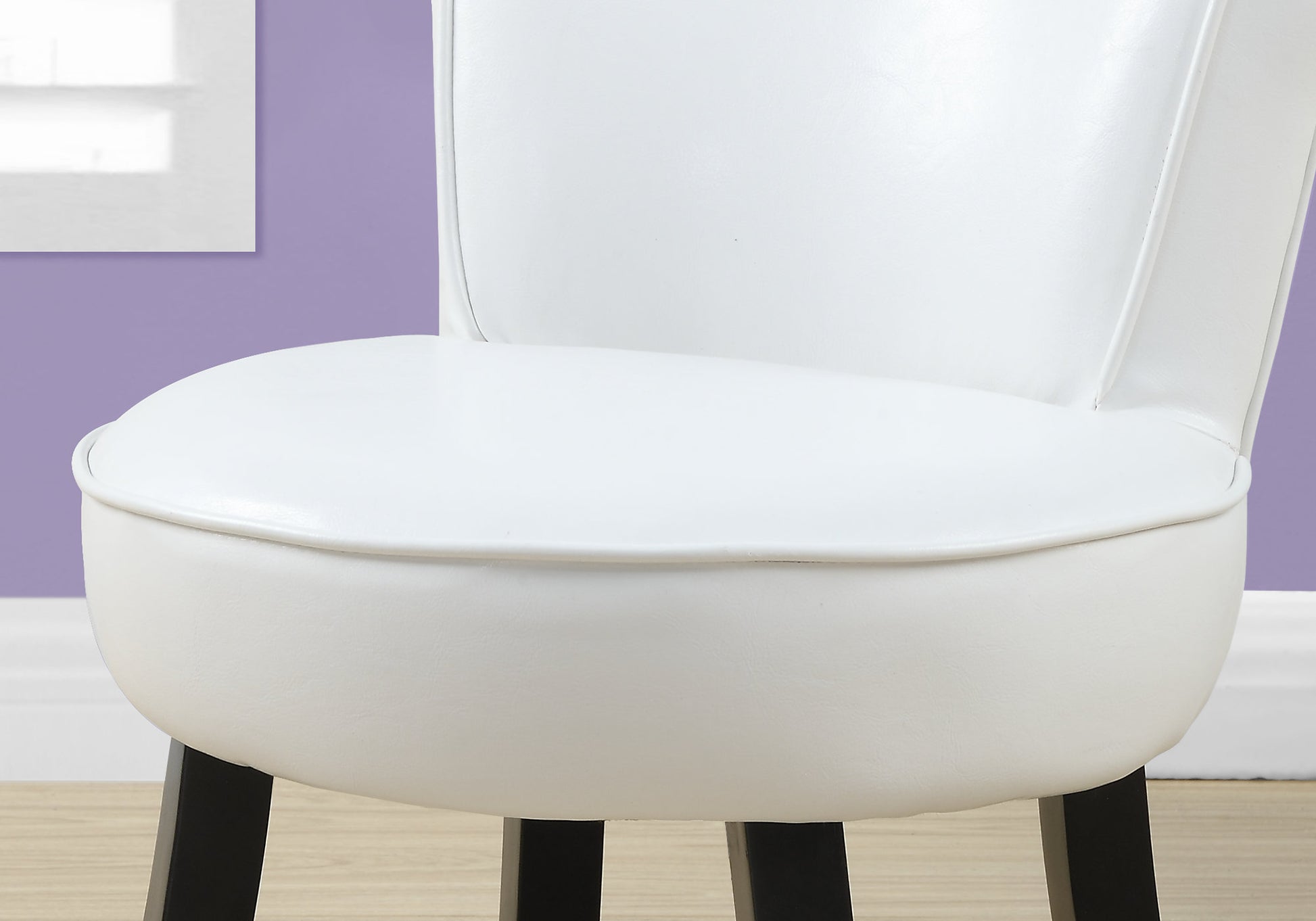 Juvenile Chair, Accent, Kids, Upholstered, White Leather Look, Contemporary, Modern White Foam Faux Leather