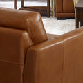 Mary Leather Sofa Brown Memory Foam Genuine Leather 2 Seat