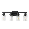 4 Lights Farmhouse Vanity Lights Fixture Rustic Bathroom Light Fixture Bathroom Sconce Black Modern Glass Iron