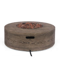 Aidan Round Iron Fire Pit 50,000 Btu Tank Outside Wood Iron