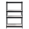 Natural And Black 4 Tier Bookcase 4 Natural Black Open Back Wood Metal
